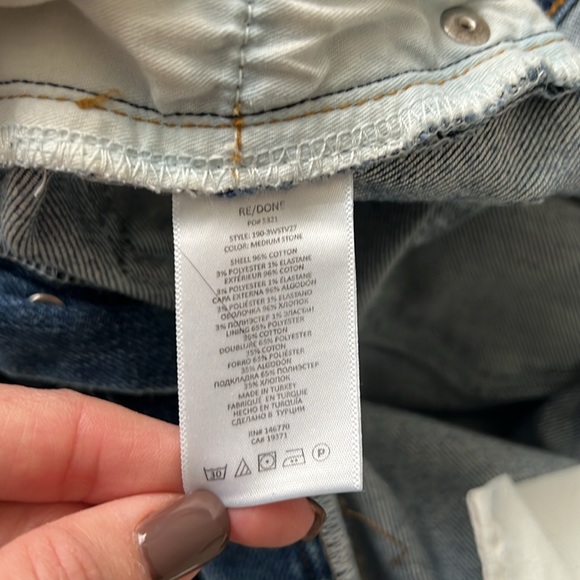 REDONE HIGH RISE CROPPED JEANS SZ29 - Picture 7 of 8